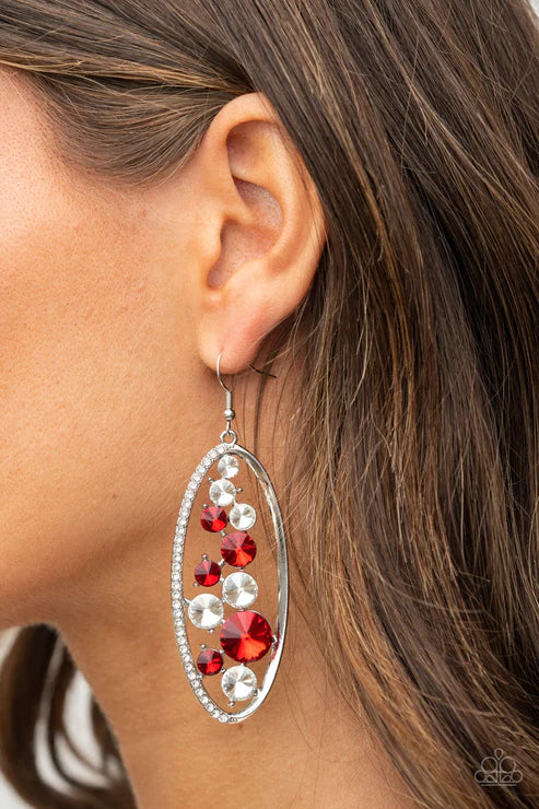Rock Candy Bubbly - Red Earrings