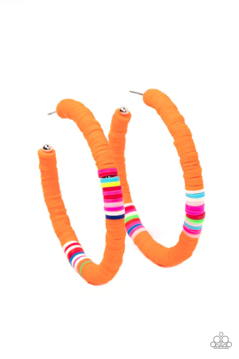 Colorfully Contagious - Orange Earrings