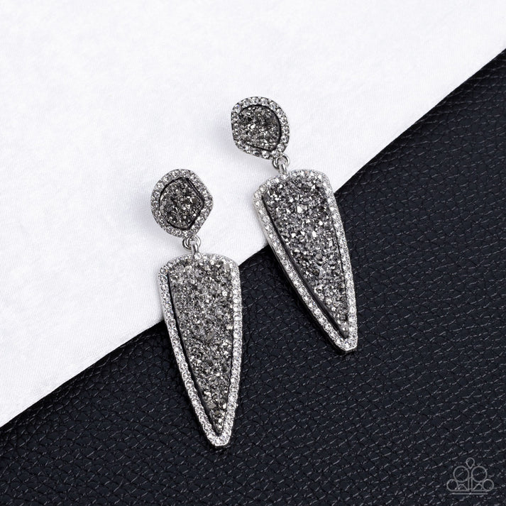 Druzy Desire - Silver Post Earrings