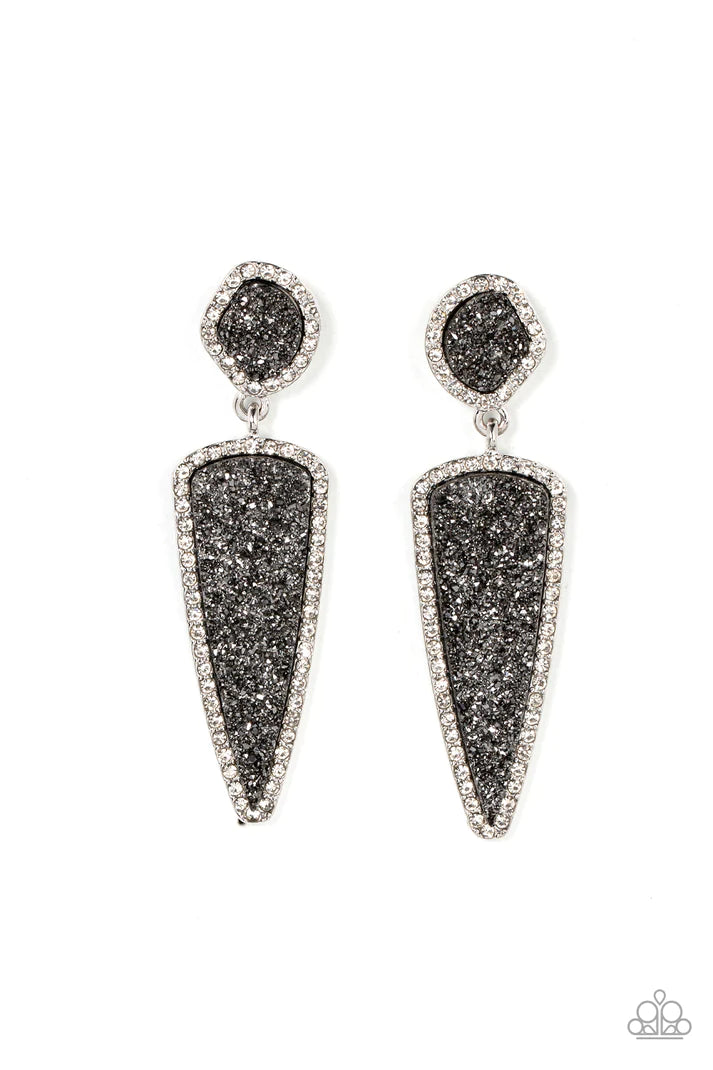 Druzy Desire - Silver Post Earrings