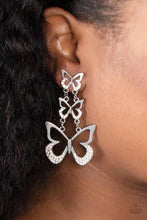 Flamboyant Flutter White Earrings