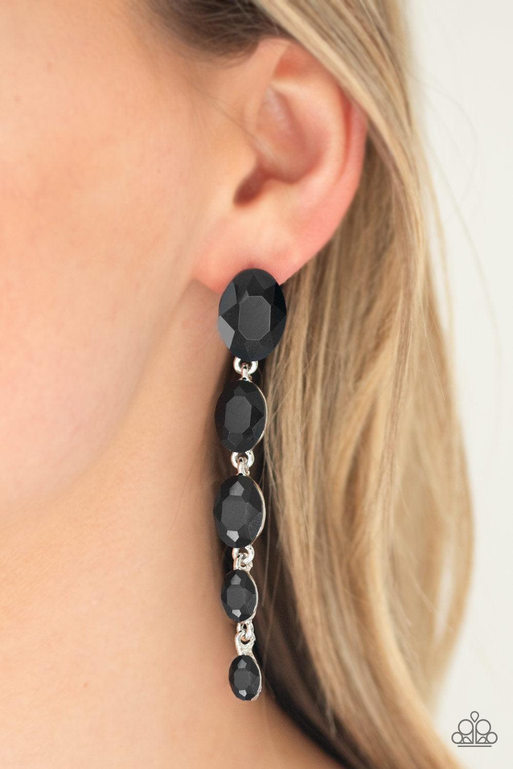 Red Carpet Radiance - Black - Post Earrings Black Post