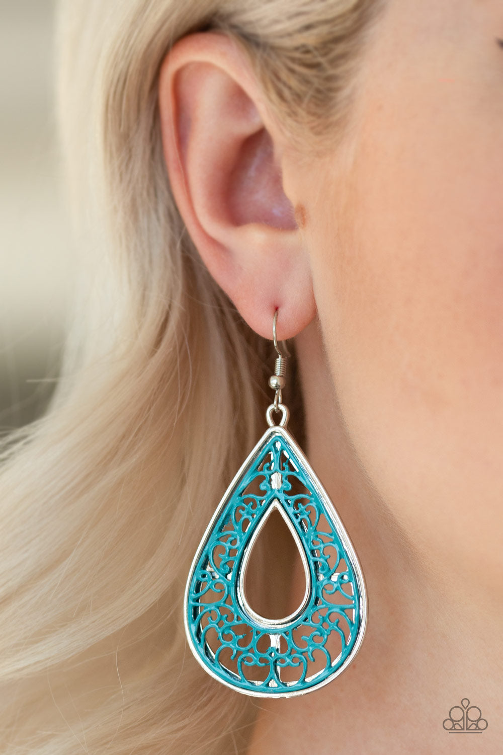 Drop Anchor - Blue Earring