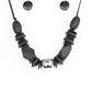 Silver Black Wood Necklace