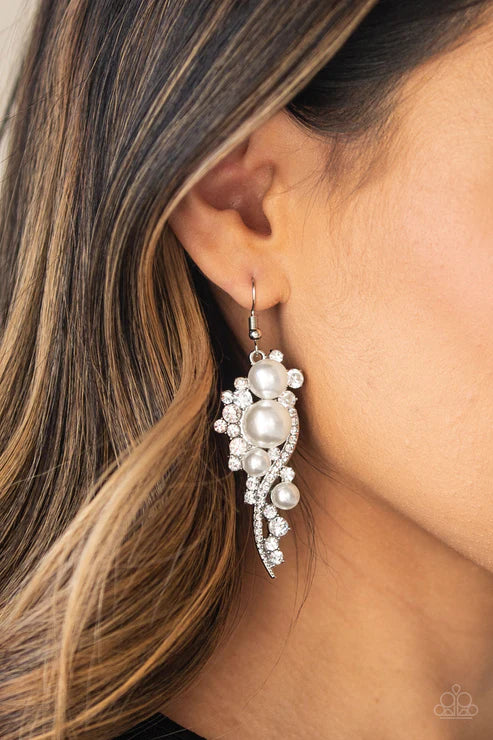 High-End Elegance - White  Earrings