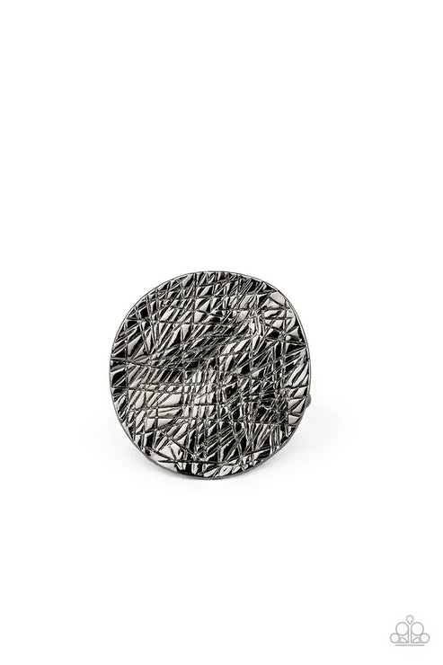 Lined Up - Black  Ring
