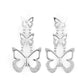 Flamboyant Flutter White Earrings