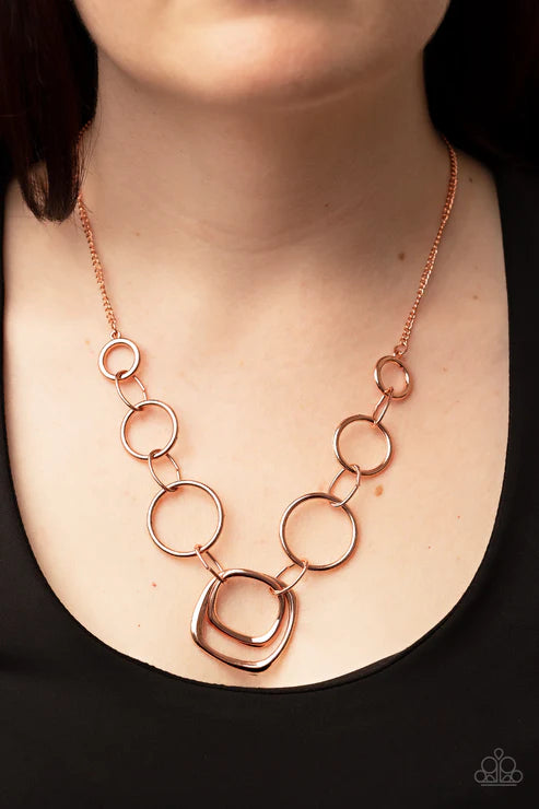 Linked Up Luminosity - Copper  Necklace