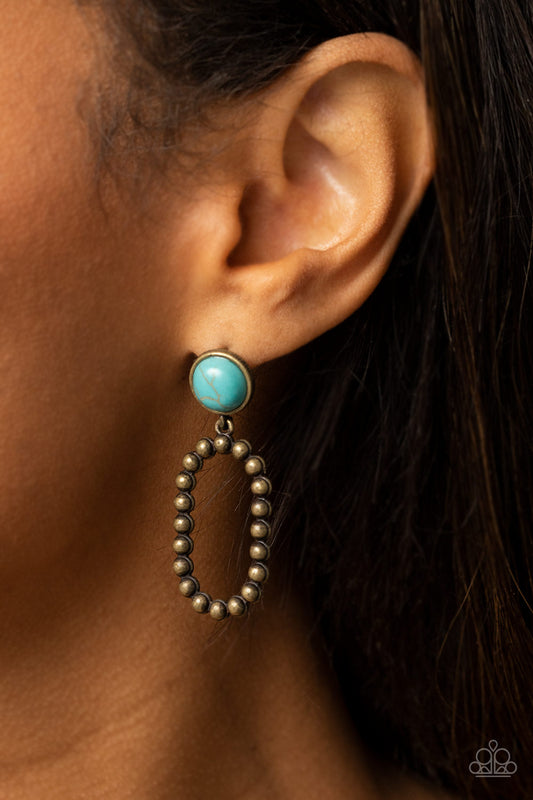 Riverbed Refuge - Brass Post Earrings